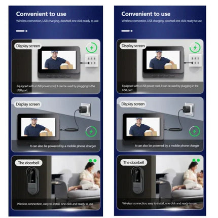 Wireless Video Doorbell with Intercom & HD Night Vision | 4.3 IPS Display for Enhanced Home Security 4