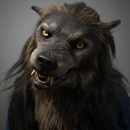 Wolf Mask | Realistic Halloween Costume Accessory with Detailed Fur Texture | Full-Face Coverage for Spooky Transformations 0