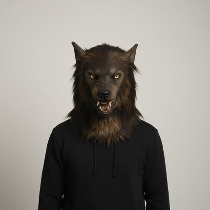 Wolf Mask | Realistic Halloween Costume Accessory with Detailed Fur Texture | Full-Face Coverage for Spooky Transformations 3
