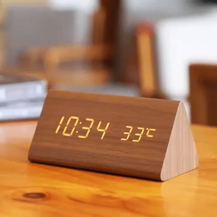 WoodSense | LED Wooden Clock with Voice Control & Adjustable Brightness | Elegant Time Display for Any Room 1