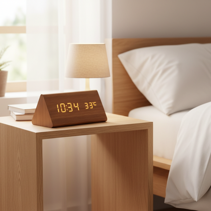 WoodSense | LED Wooden Clock with Voice Control & Adjustable Brightness | Elegant Time Display for Any Room 3