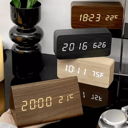 WoodSense | LED Wooden Clock with Voice Control & Adjustable Brightness | Elegant Time Display for Any Room 4