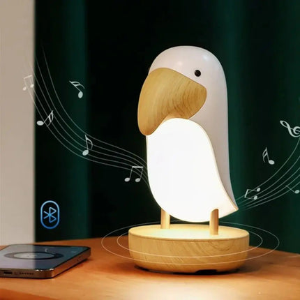 Bird Table Lamp, Cordless Desk Lamp for Bedroom with Wood Texture – image 5