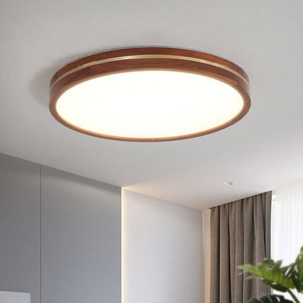 Wooden Aura | Dimmable Flush Mount Ceiling Light with Natural Wood Surround | Soft Illumination for Modern Interiors 2
