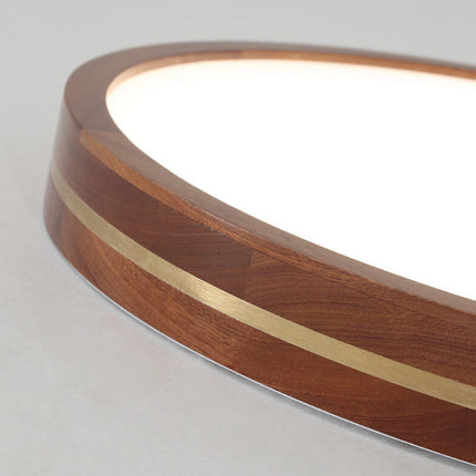 Wooden Aura | Dimmable Flush Mount Ceiling Light with Natural Wood Surround | Soft Illumination for Modern Interiors 4