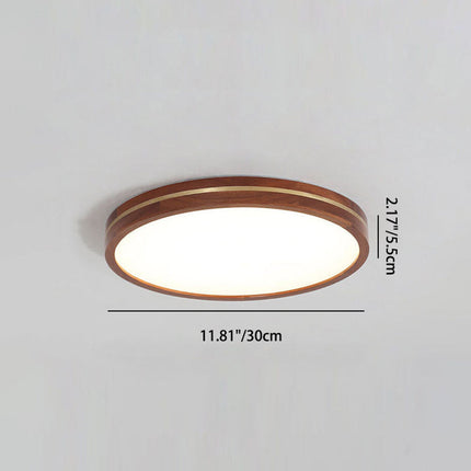Wooden Aura | Dimmable Flush Mount Ceiling Light with Natural Wood Surround | Soft Illumination for Modern Interiors 5