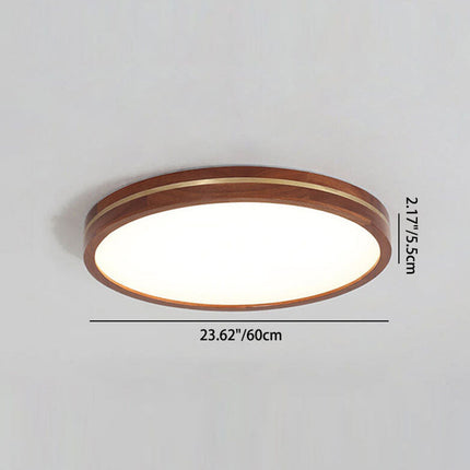 Wooden Aura | Dimmable Flush Mount Ceiling Light with Natural Wood Surround | Soft Illumination for Modern Interiors 8