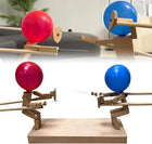 Wooden Fighter Puppets | Handmade Balloon Battle Game with Durable Design | Fun for Kids' Competitive Play 0