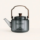 Glass Teapot with Strainer, Large Borosilicate Glass Teapot with Wooden Handle, Loose Leaf Tea Pot with Cat Paw Filter