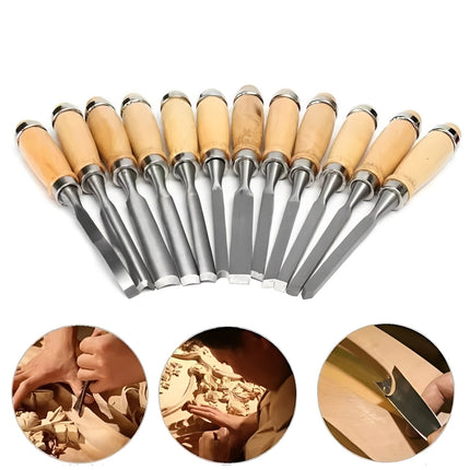Woodworking Carving Kit | 12-Piece Tool Set with Ergonomic Design for Precision Crafting 1