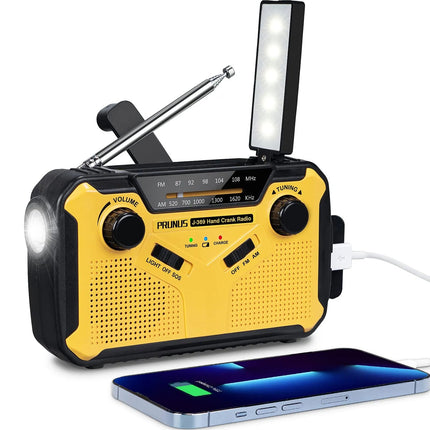 Wreaths Sun | Emergency Radio with Crank & Solar Power | Portable Dynamo Radio with Power Bank & LED Flashlight 5