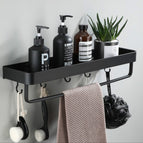 30cm Black with towel rail hooks