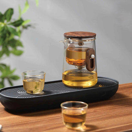 Travel Tea Set, Portable Glass Teapot with Filter and 3 Cups – image 6