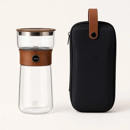 Glass Tea Infuser Bottle, Travel Tea Infuser with Stainless Steel Filter