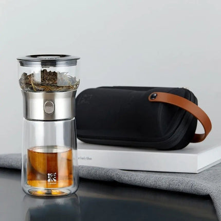 Glass Tea Infuser Bottle, Travel Tea Infuser with Stainless Steel Filter – image 6