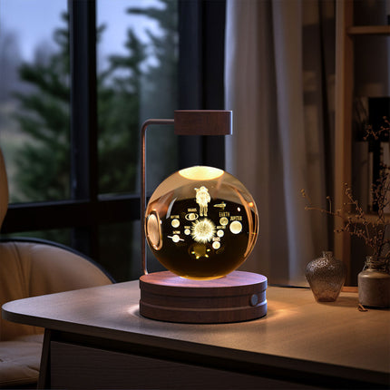 Crystal Serenity Lamp with 3D Crystal Design & Warm Glow | Elegant Home Lighting for Relaxing Atmosphere