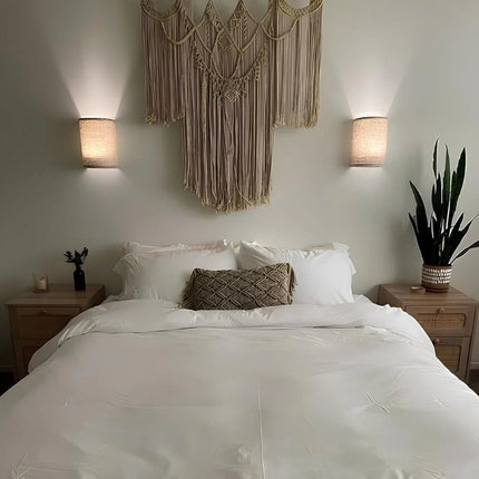 Linen Glow Wall Light with Remote Control & Dimmable Feature | Cordless Ambient Lighting for Relaxation and Decor