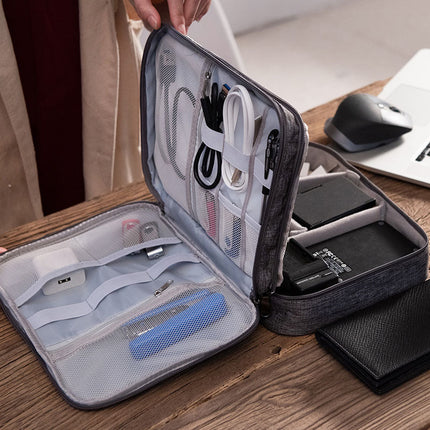 Electronic Organizer Travel Cable Bag with Double Layer Design | Waterproof Storage for Accessories and Gadgets