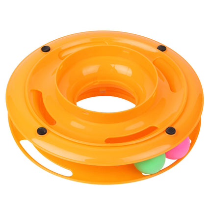 Triple-Level Cat & Dog Toy with Interactive Colorful Balls | Engaging Play Station for Training and Fun