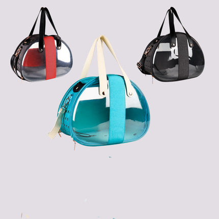 Transparent Dog Backpack with PVC Material & Ventilation Holes | Comfortable Travel Bag for Pets