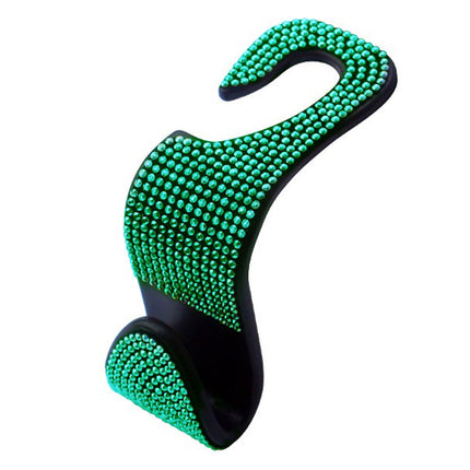 Car Seat Headrest Hook Accessory with Gem Adornments | Elegant Storage Solution for Handbags and Umbrellas