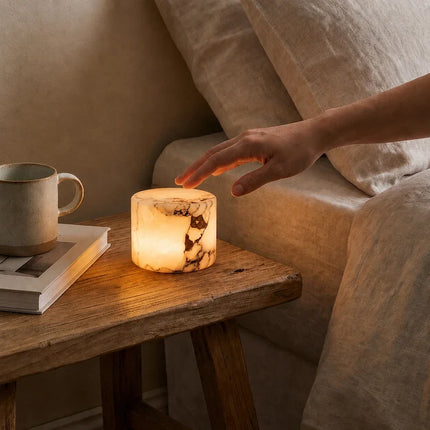 Handcrafted Marble Lamp with Rechargeable Cordless Design | Soft Ambient Lighting for Modern Interiors