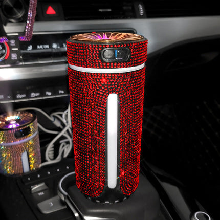 Diamond Car Humidifier & LED Aromatherapy Diffuser with Ultrasonic Technology | Stylish Hydration for Home, Office, and Travel
