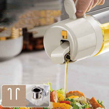 Olive Oil Spray Bottle with One-Handed Operation | 550ml Dispenser for Healthy Cooking and Precise Measurements
