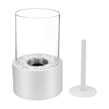 Oil Lamp with Clear Glass Cylinder & Metal Frame | Elegant Atmosphere for Indoor & Outdoor Décor