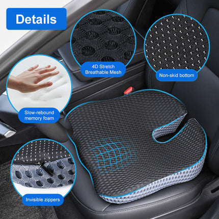 Car Seat Cushion, Memory Foam Office Chair Cushion for Tailbone Pressure Relief