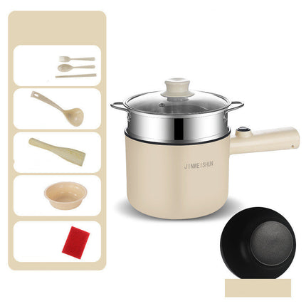 Portable Mini Electric Hot Pot with Keep-Warm Function | Stainless Steel Kitchen Cooker for Steaming and Boiling