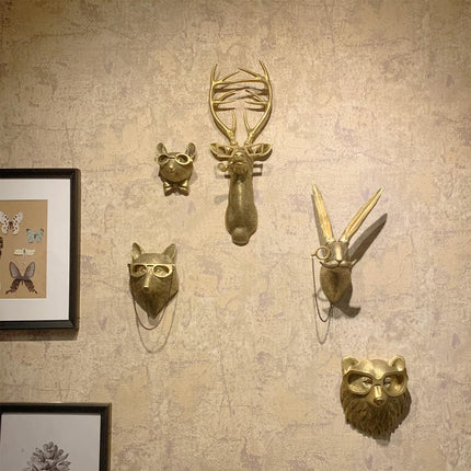 Animal Head Wall Sculptures in Resin, Living Room Wall Decor and Bedroom Wall Decor for Home and Office – image 7