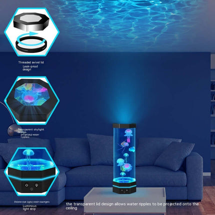Jellyfish Lamp with Remote Control, 15 Inch Ocean Lamp for Room Decor