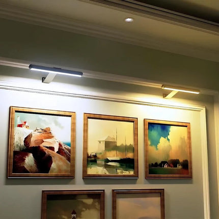 Cordless Wall Art Light with Adjustable Brightness & Remote Control | Rechargeable LED Fixture for Gallery-Quality Illumination