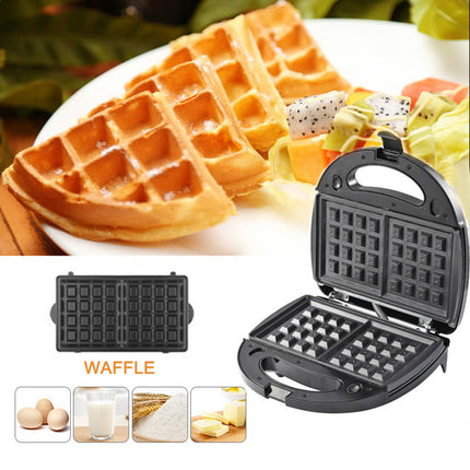 6-in-1 Waffle Maker and Sandwich Maker with Non-Stick Plates | Versatile Cooking for Quick Breakfasts and Snacks