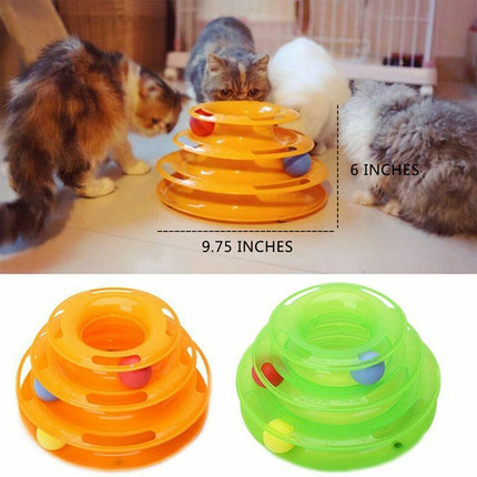Triple-Level Cat & Dog Toy with Interactive Colorful Balls | Engaging Play Station for Training and Fun