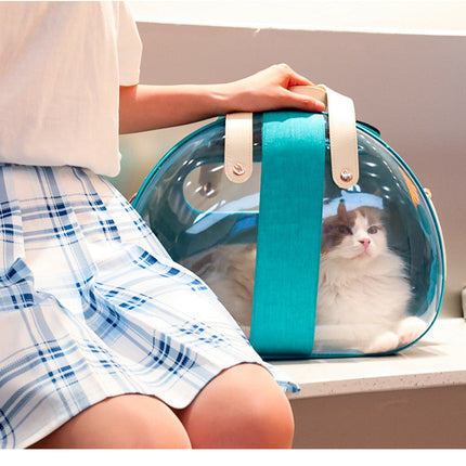 Transparent Dog Backpack with PVC Material & Ventilation Holes | Comfortable Travel Bag for Pets