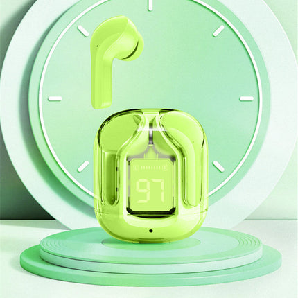 Mini Transparent Wireless Bluetooth Headset with LED Power Display | Noise Reduction for Ultimate Music Freedom