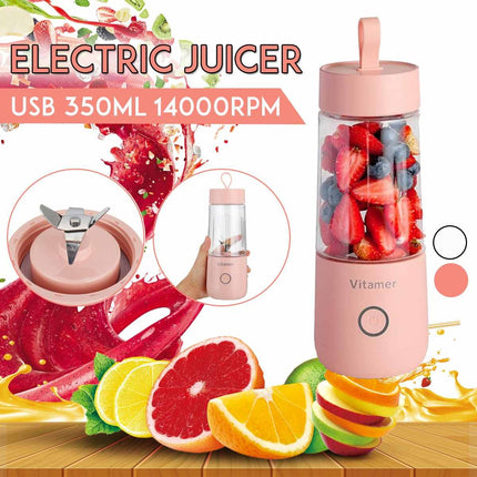 350ml Portable Blender Juicer with USB Rechargeable Battery | Convenient Smoothie Maker for On-the-Go Refreshments