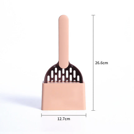 Multifunctional Pet Litter Shovel with Hidden Garbage Bag Storage | Efficient Cleanup Tool for Cat Owners