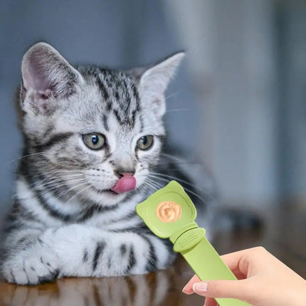 Cat Treat Spoon with Squeeze Feature for Easy Serving | Mess-Free Feeding Tool for Happy Cats