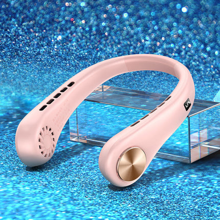 Bladeless Neck Fan with 360° Surround Coolness | Stylish Hands-Free Design for Comfort and Safety