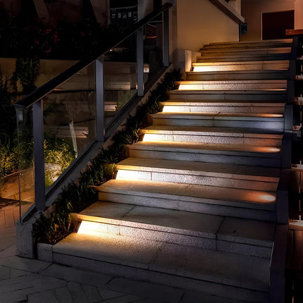 Solar Powered Stair Lights with IP65 Weather Resistance | Easy Installation for Safe Outdoor Lighting