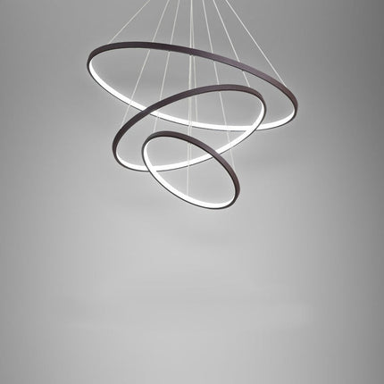 Halo Chandelier with Customizable Concentric Rings | LED Lighting Fixture for Elegant Home Decor