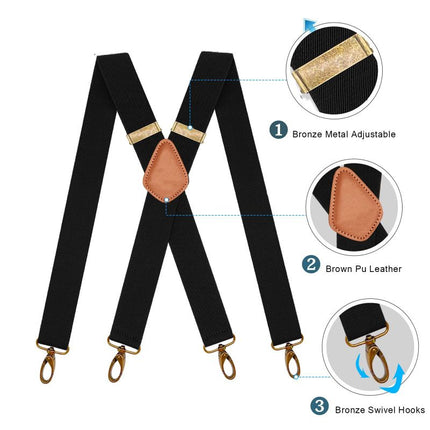 Elastic Suspenders with Clips, Clip On Suspenders with X Back Design – image 4