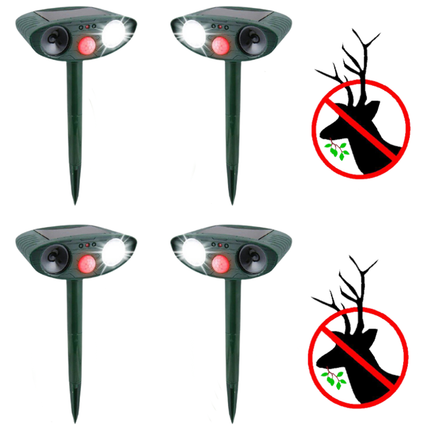 Squirrel Repellent Outdoor, Deer Repellent, Skunk Repellent, Raccoon Deterrent, Solar Ultrasonic Pest Repeller for Yard