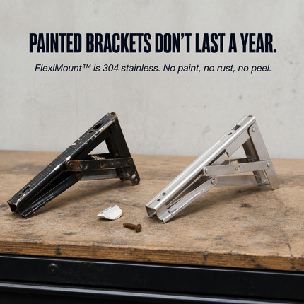 Wall Shelf Brackets, Heavy Duty Folding Shelf Bracket in 304 Stainless Steel, Collapsible Shelf Brackets for Workbench