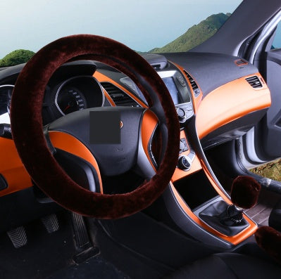 Wool Plush Steering Wheel Cover for All-Season Comfort | Cozy Grip Accessory for Year-Round Driving