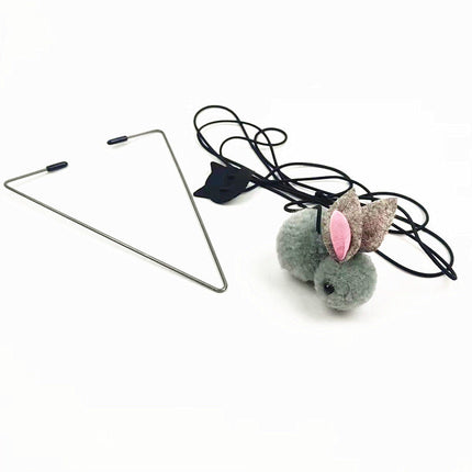 Elastic Bouncing Cat Toy Stick with Rabbit Design | Engaging Door-Hanging Fun for Active Cats