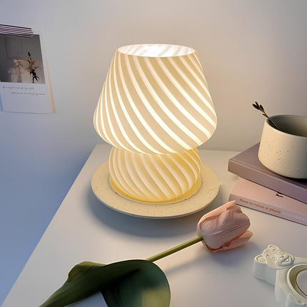 Hand-Blown Glass Lamp with Unique Patterns | Dimmable Lighting for Elegant Home Ambiance